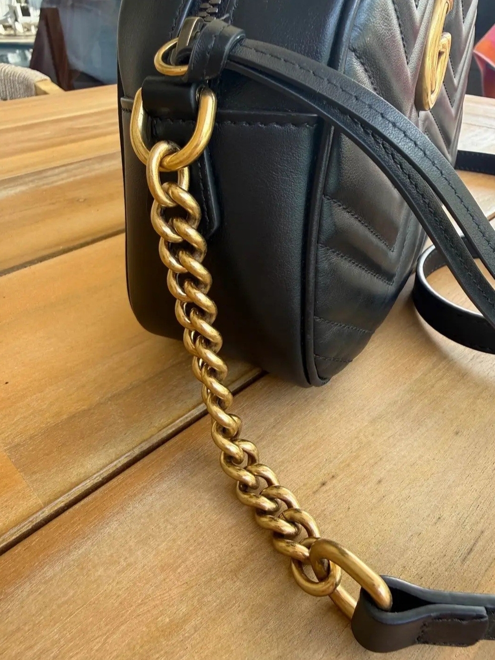 Black Quilted Crossbody Bag with Gold Chain Strap - Classic Everyday Style